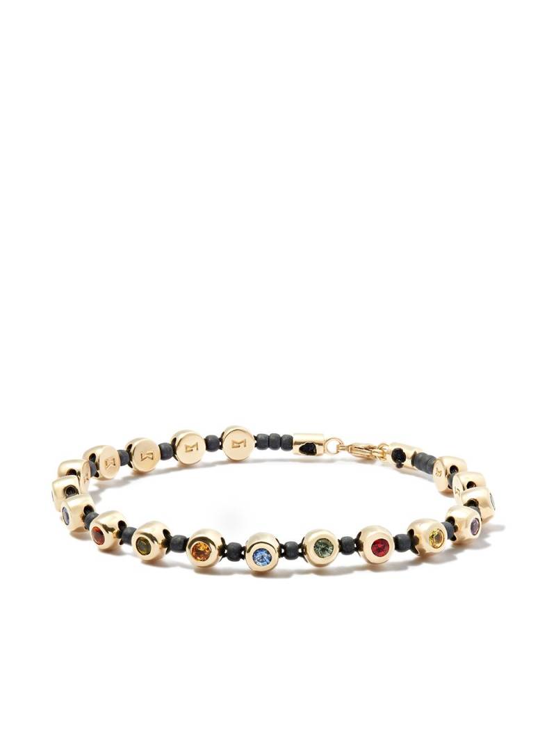 LUIS MORAIS 14kt yellow gold beaded rainbow sapphire bracelet von LUIS MORAIS