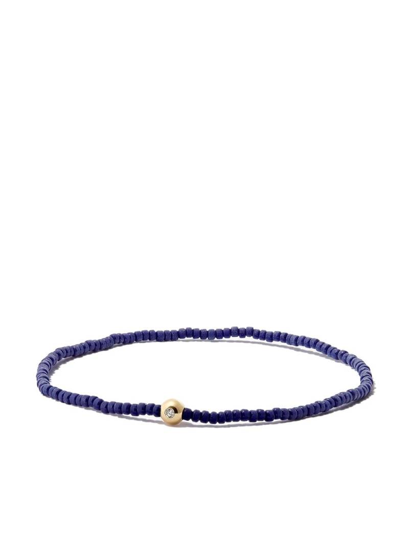 LUIS MORAIS 14kt yellow gold diamond beaded bracelet - Blue von LUIS MORAIS