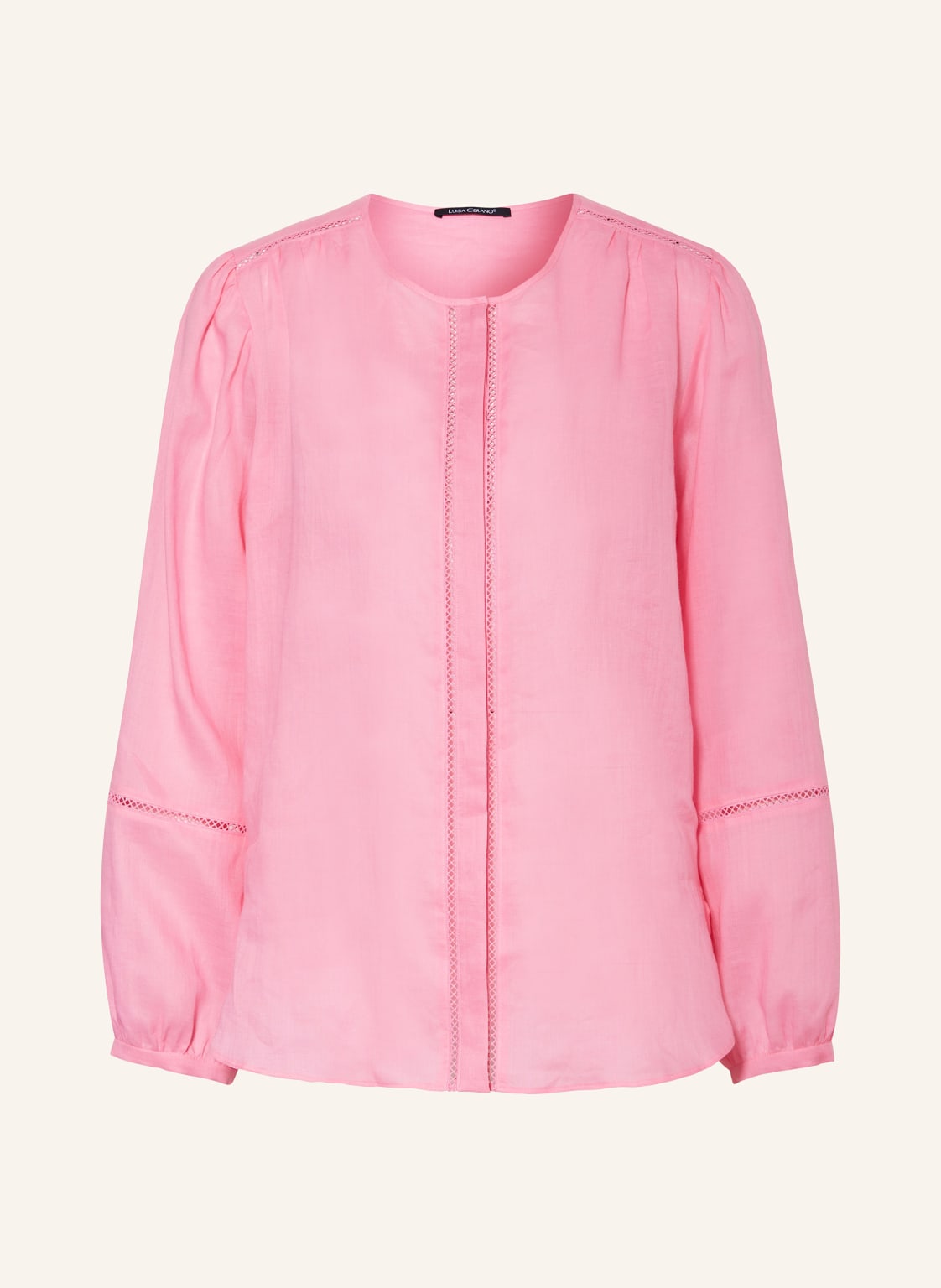 Luisa Cerano Bluse Mit Lochspitze pink von LUISA CERANO