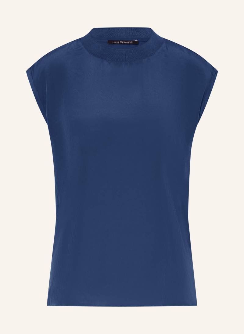 Luisa Cerano Blusenshirt Im Materialmix blau von LUISA CERANO