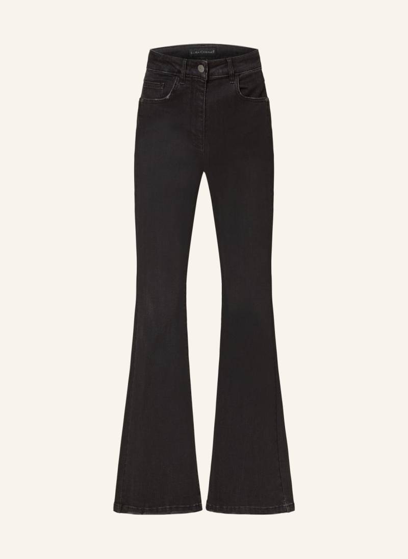 Luisa Cerano Bootcut Jeans Mit Schmucksteinen schwarz von LUISA CERANO