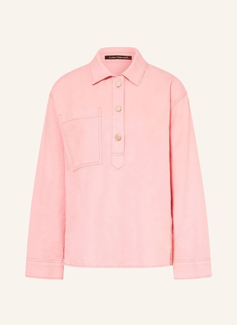 Luisa Cerano Jeans-Overshirt Mit Leinen rosa von LUISA CERANO