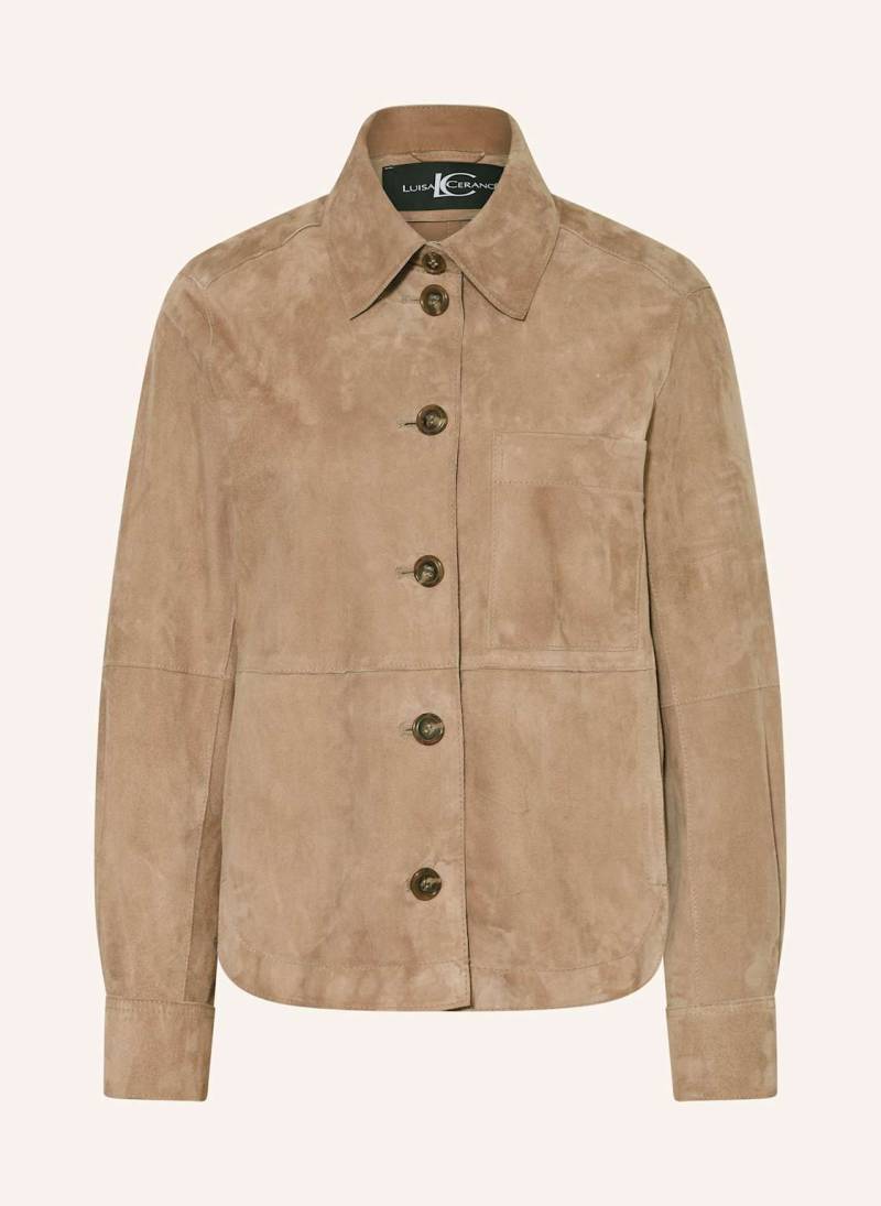 Luisa Cerano Leder-Overjacket beige von LUISA CERANO