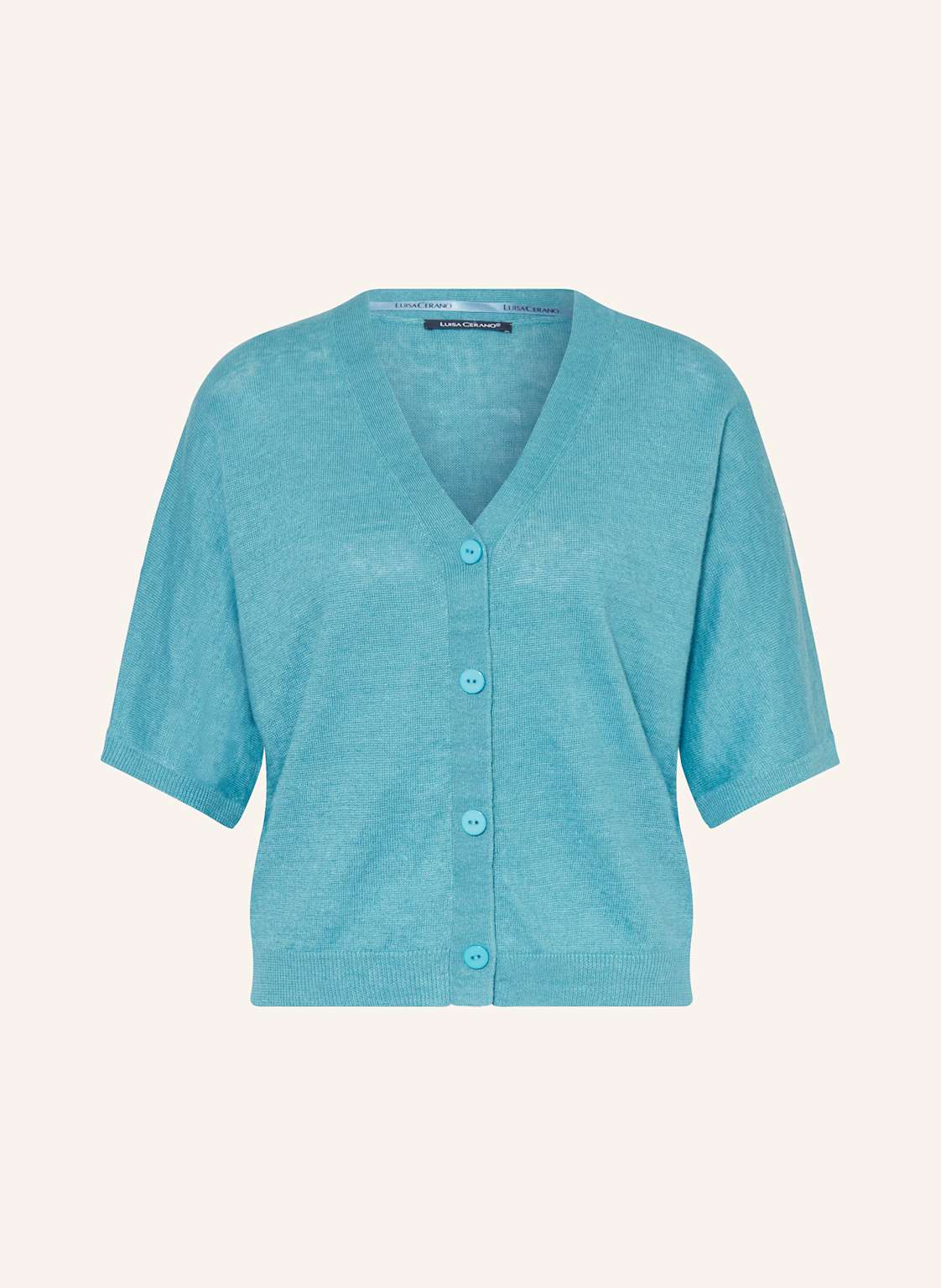 Luisa Cerano Leinen-Strickjacke Mit 3/4-Arm blau von LUISA CERANO