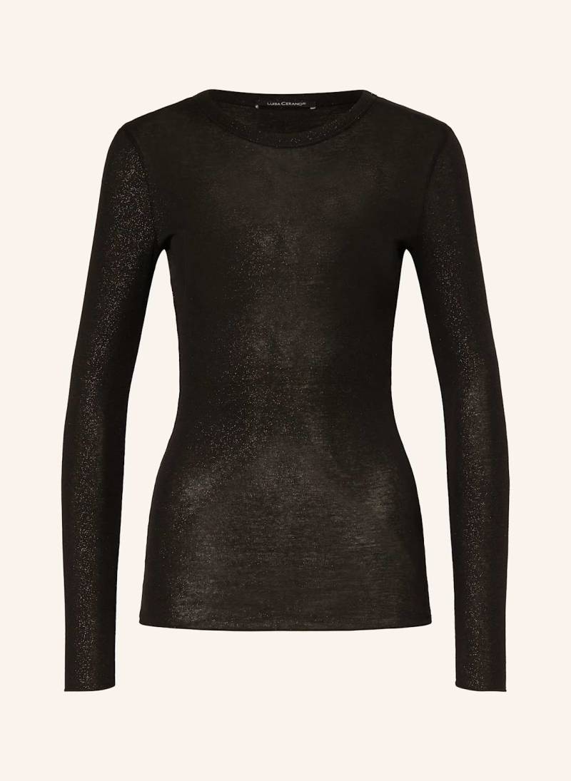 Luisa Cerano Longsleeve Mit Glitzergarn schwarz von LUISA CERANO