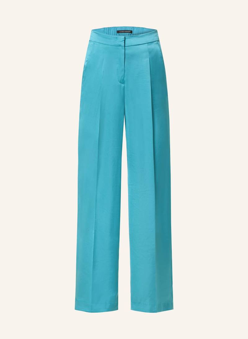 Luisa Cerano Marlenehosen Aus Satin blau von LUISA CERANO