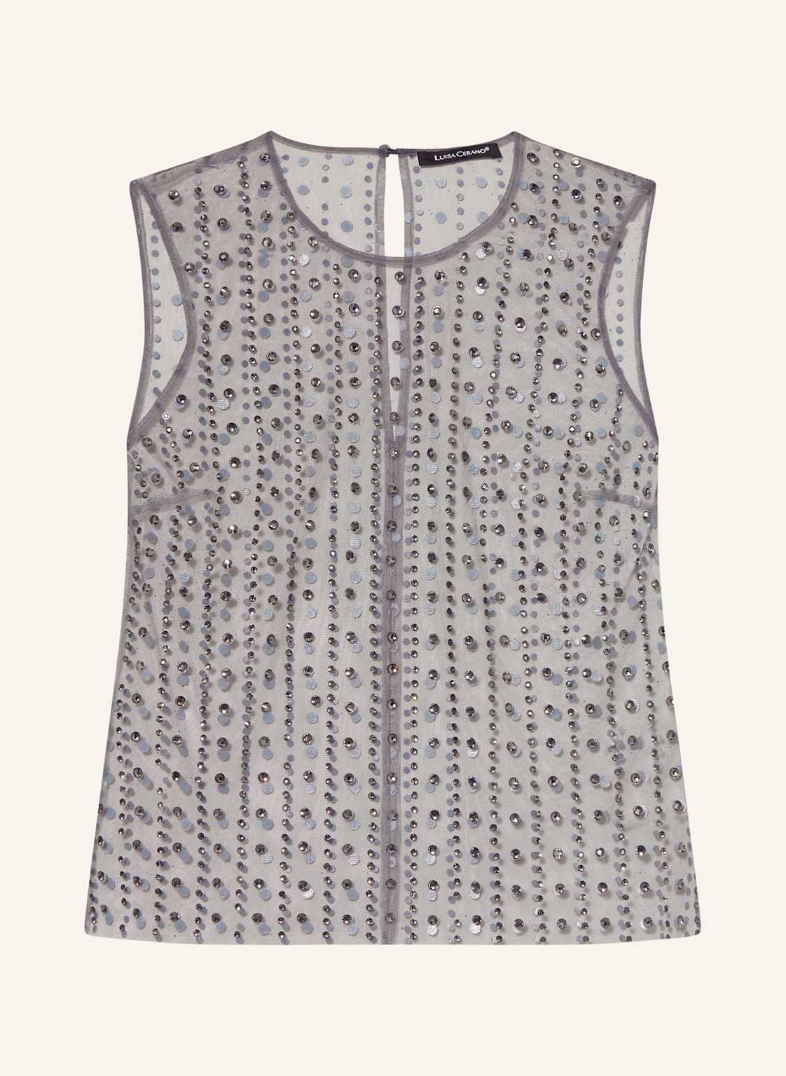 Luisa Cerano Mesh-Top Mit Schmucksteinen grau Luisa Cerano Mesh-Top Mit Schmucksteinen grau von LUISA CERANO