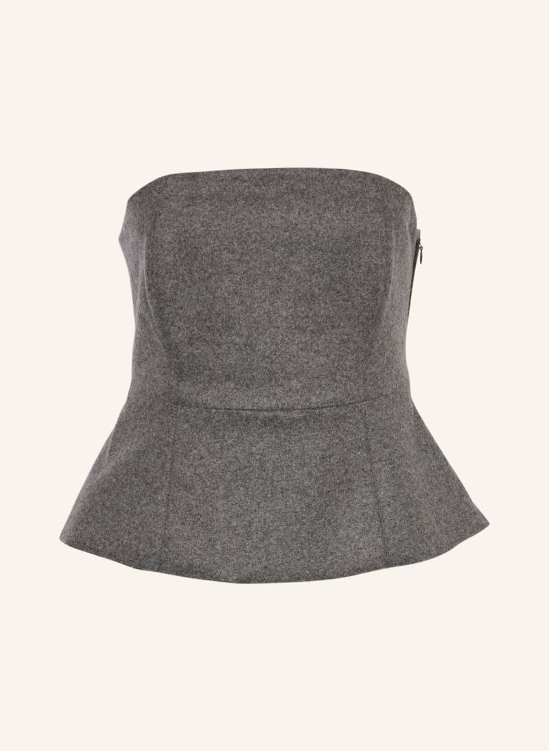 Luisa Cerano Off-Shoulder-Top Aus Flanell grau von LUISA CERANO