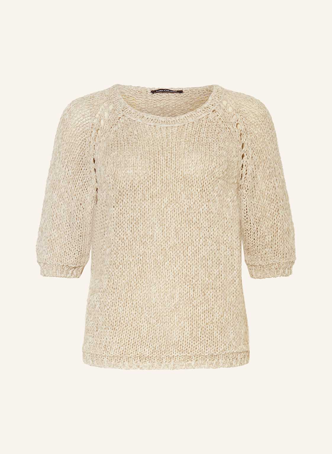 Luisa Cerano Pullover Mit Leinen Und 3/4-Arm beige von LUISA CERANO