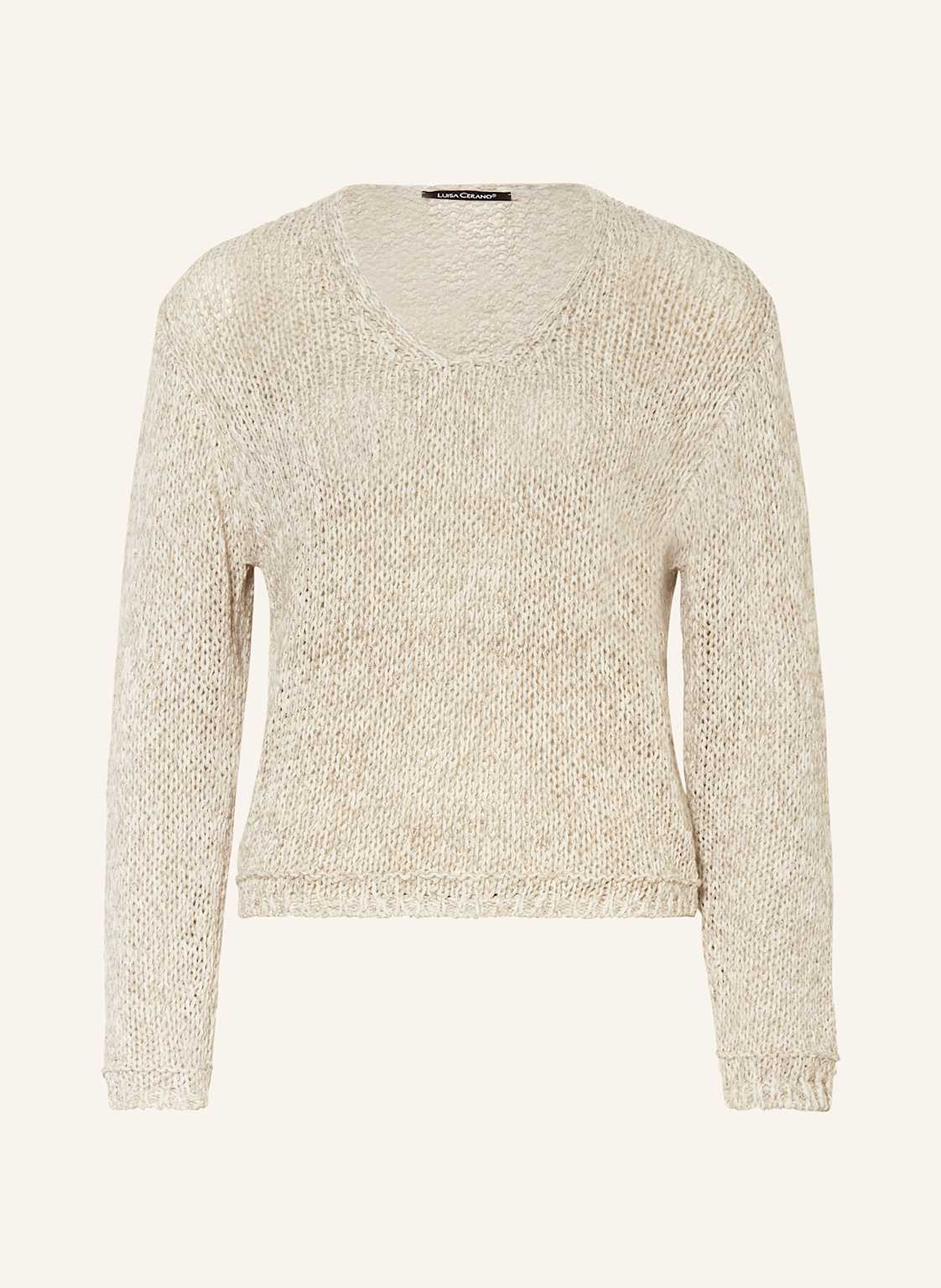 Luisa Cerano Pullover Mit Leinen beige von LUISA CERANO