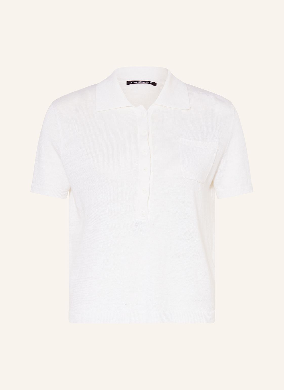 Luisa Cerano Strick-Poloshirt Aus Leinen weiss Luisa Cerano Strick-Poloshirt Aus Leinen weiss von LUISA CERANO