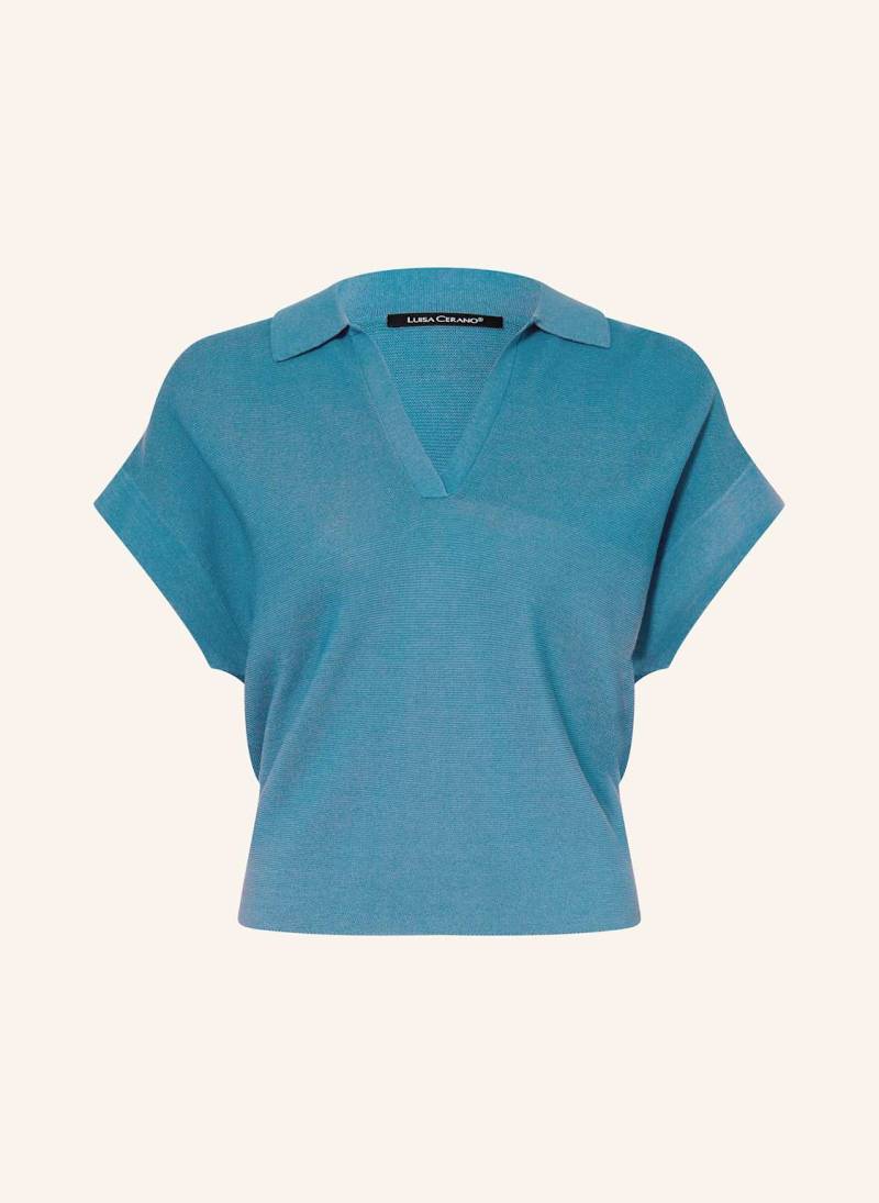 Luisa Cerano Strick-Poloshirt blau von LUISA CERANO