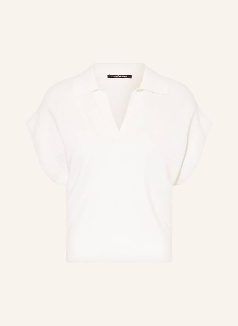 Luisa Cerano Strick-Poloshirt weiss von LUISA CERANO