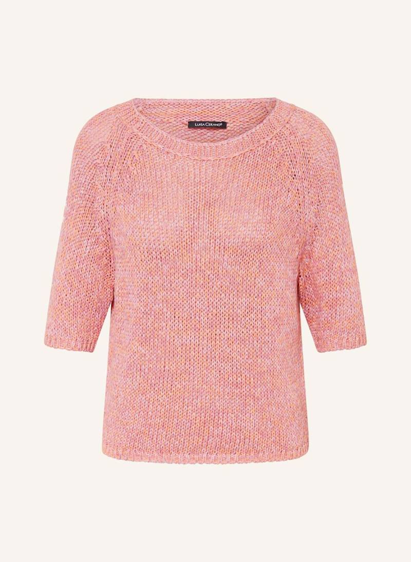 Luisa Cerano Strickshirt Mit Leinen pink von LUISA CERANO