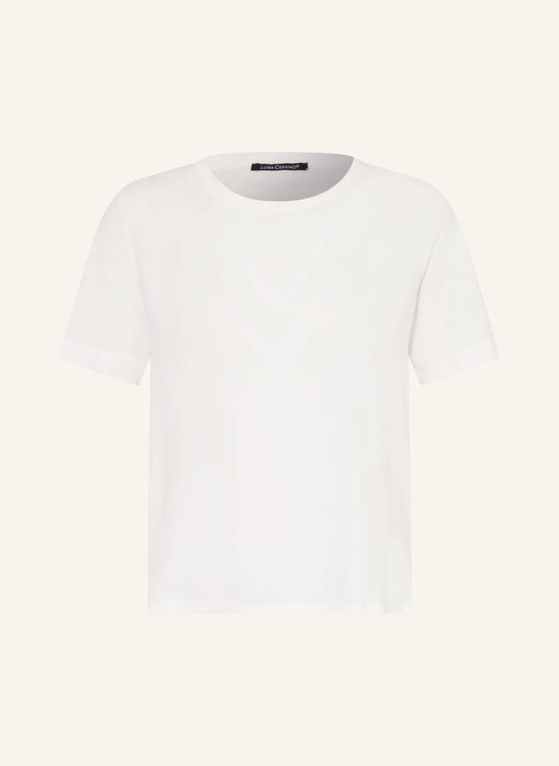 Luisa Cerano T-Shirt Im Materialmix weiss von LUISA CERANO