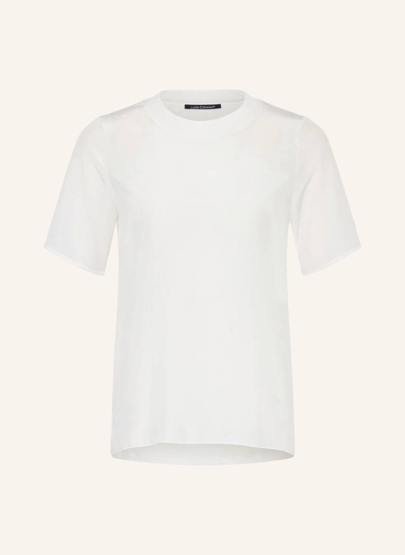 Luisa Cerano T-Shirt Im Materialmix weiss von LUISA CERANO