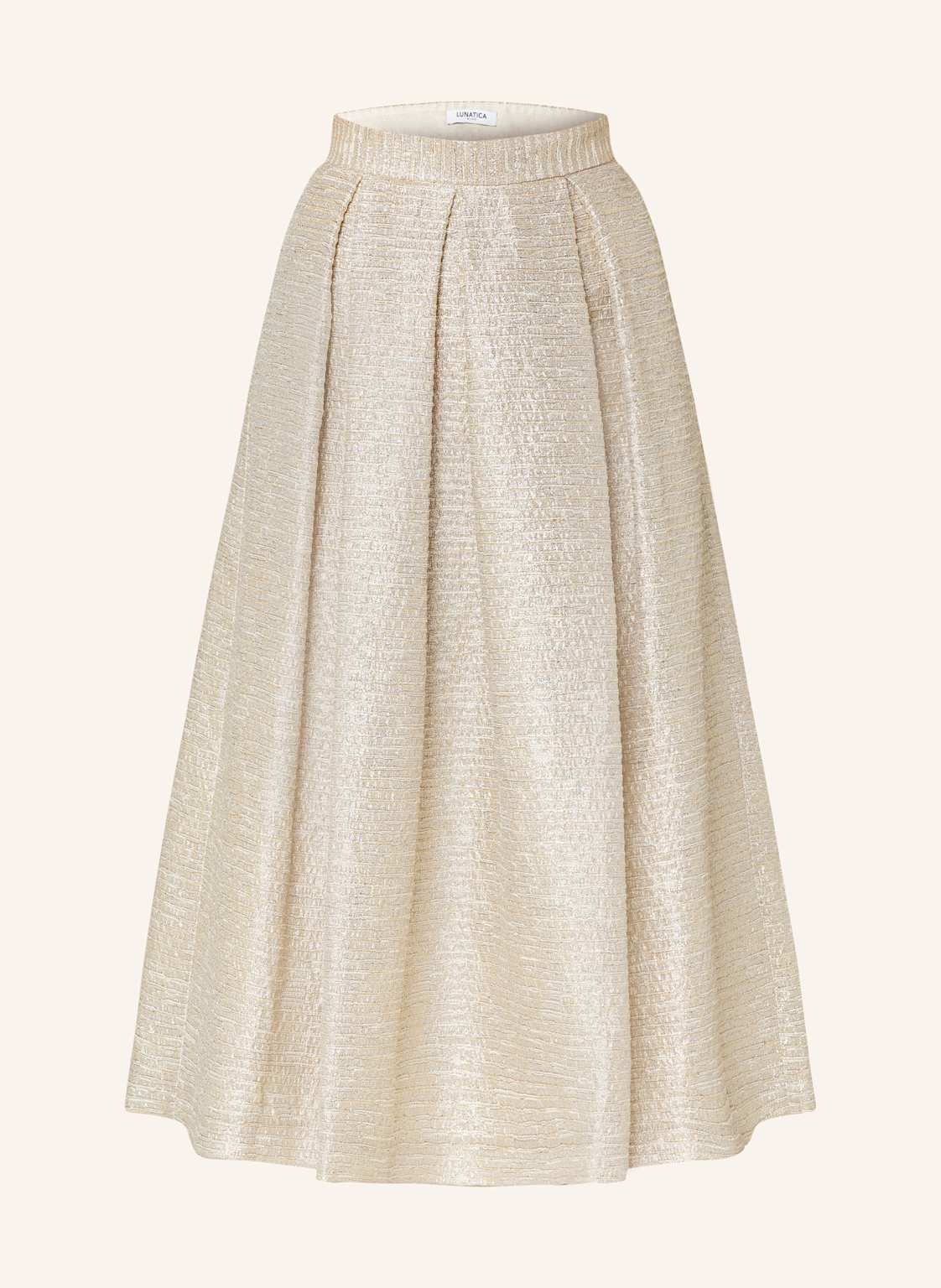 Lunatica Milano Faltenrock Mit Glitzergarn beige Lunatica Milano Faltenrock Mit Glitzergarn beige von LUNATICA MILANO