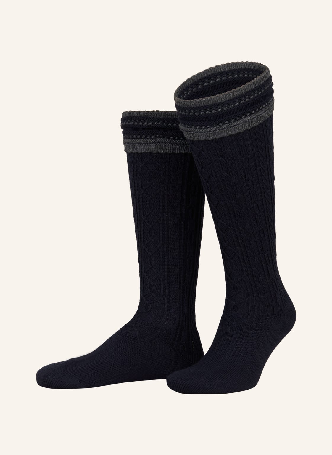 Lusana Trachten-Kniestrümpfe Aus Merinowolle blau Lusana Trachten-Kniestrümpfe Aus Merinowolle blau von LUSANA