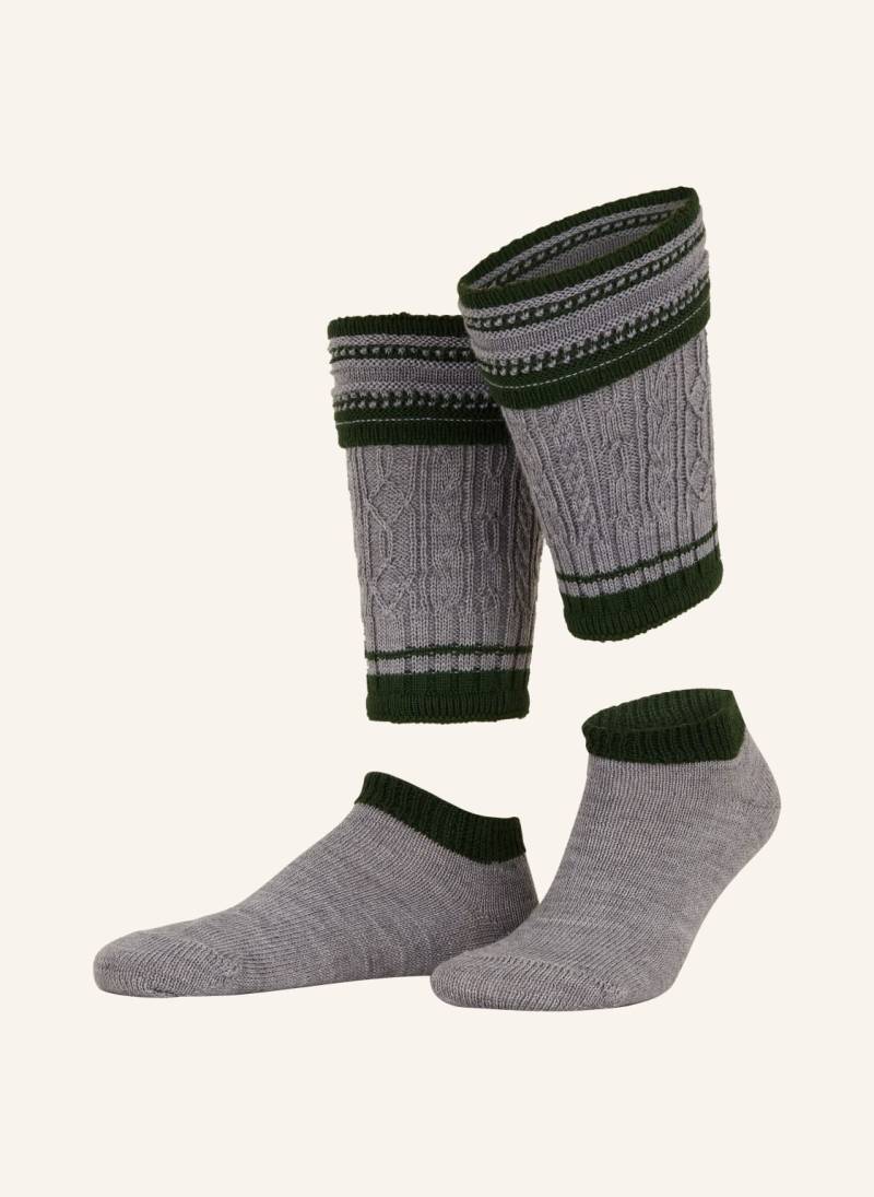 Lusana Trachtensocken Wadlwärmer Aus Merinowolle grau von LUSANA