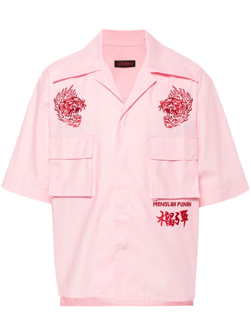 LỰU ĐẠN Hustler embroidered shirt - Pink von LỰU ĐẠN