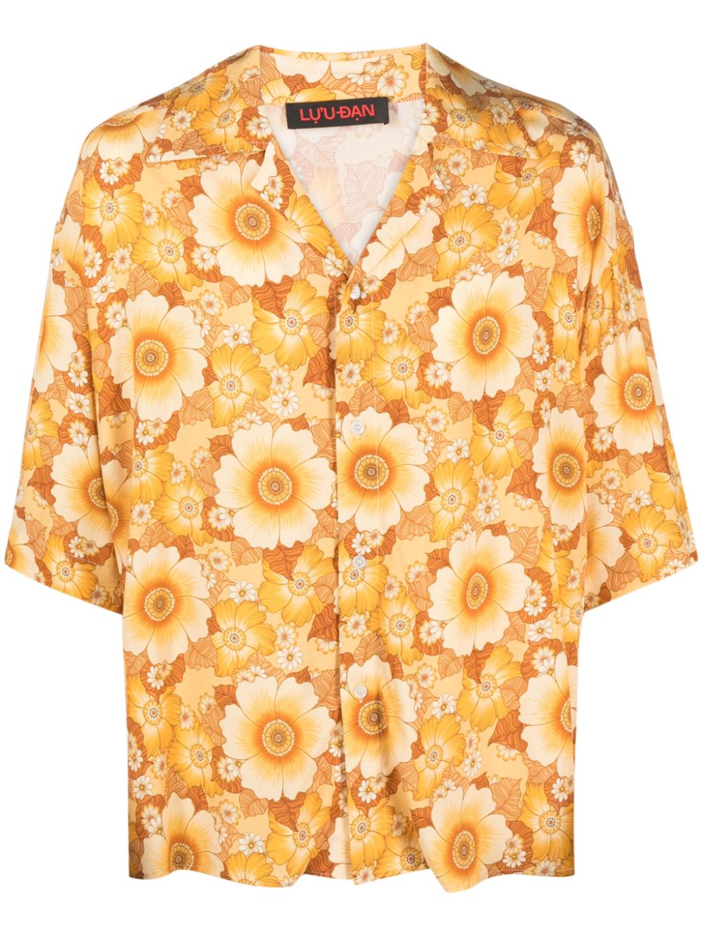 LỰU ĐẠN floral-print ecovero shirt - Yellow von LỰU ĐẠN