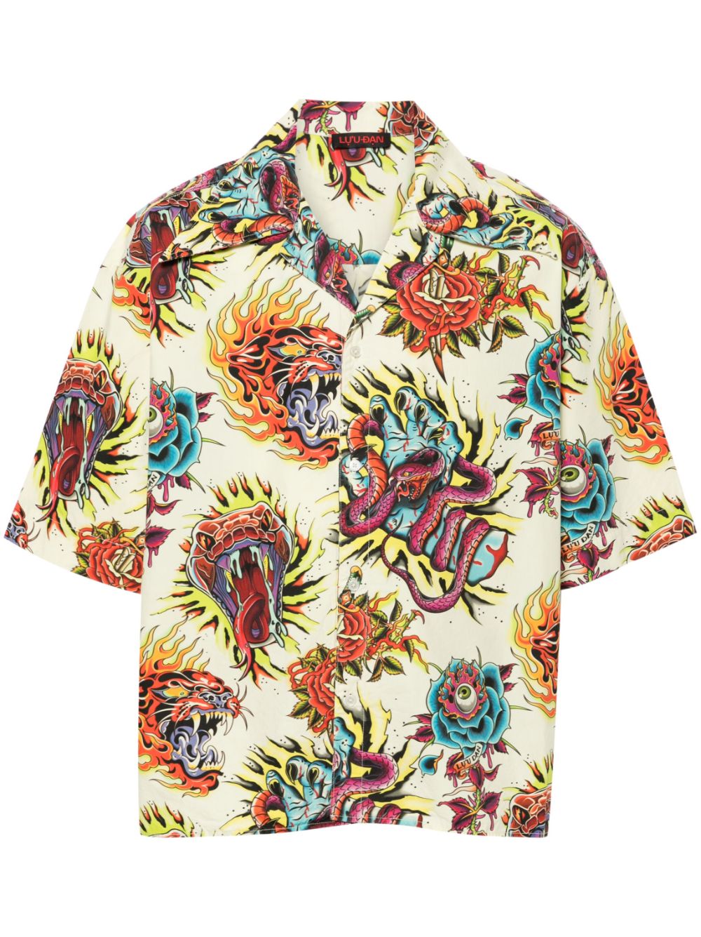 LỰU ĐẠN tattoo-print shirt - Yellow von LỰU ĐẠN