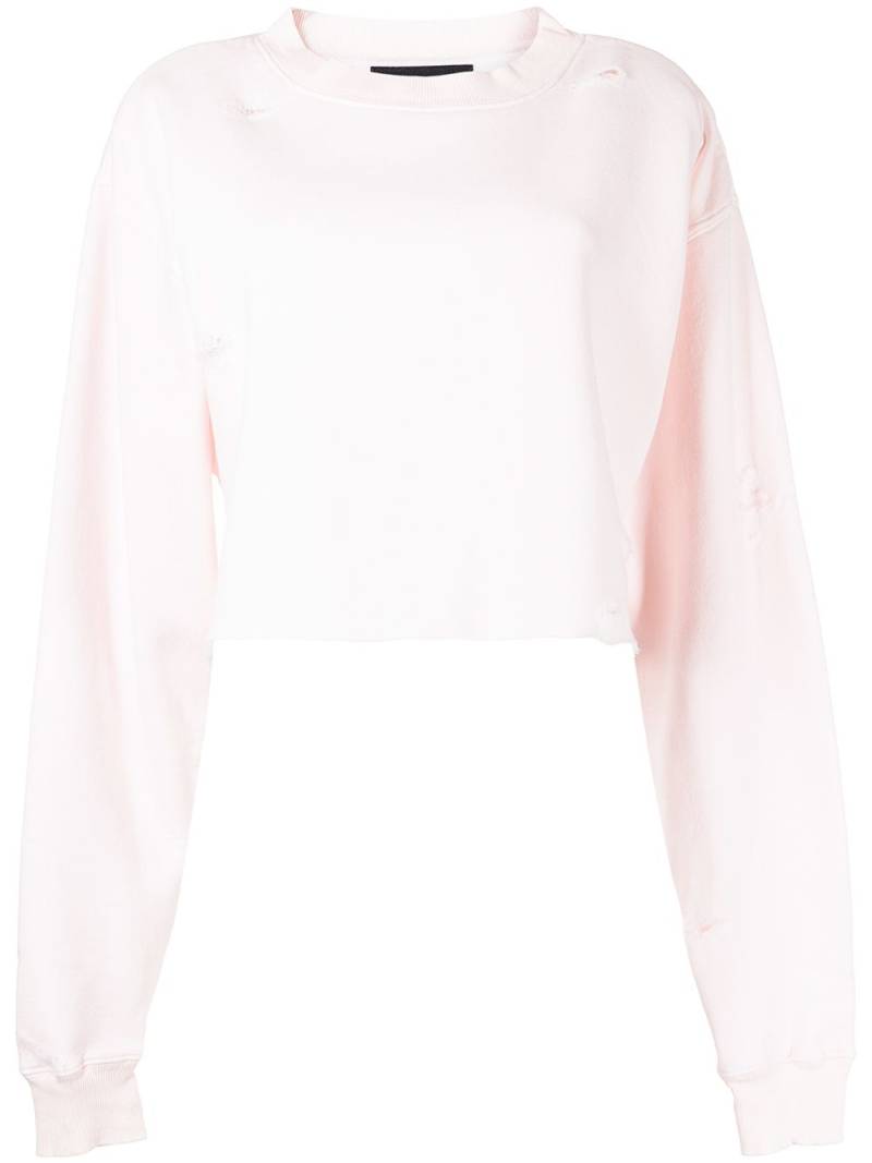 La Detresse distressed cropped sweatshirt - Pink von La Detresse