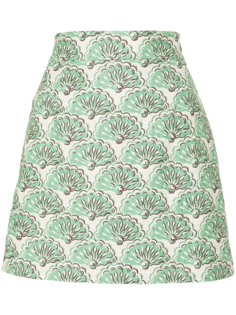 La DoubleJ Baia Fans-jacquard miniskirt - Green von La DoubleJ