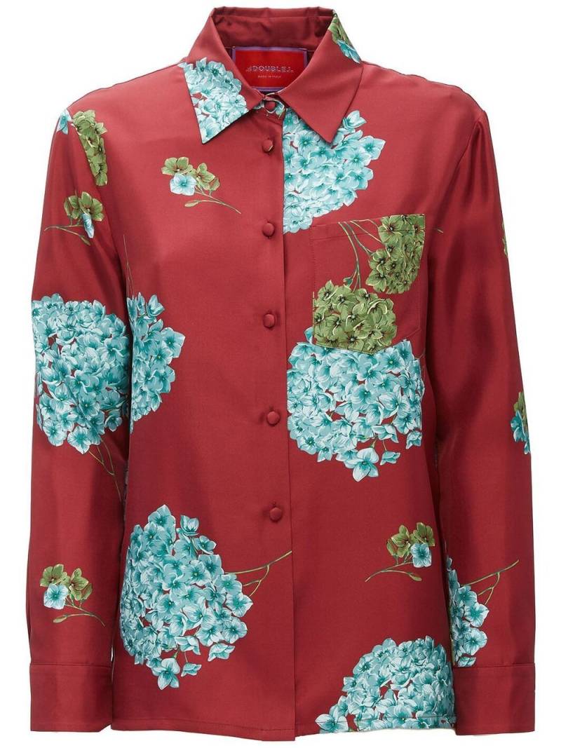 La DoubleJ Boy floral-print silk shirt - Red von La DoubleJ