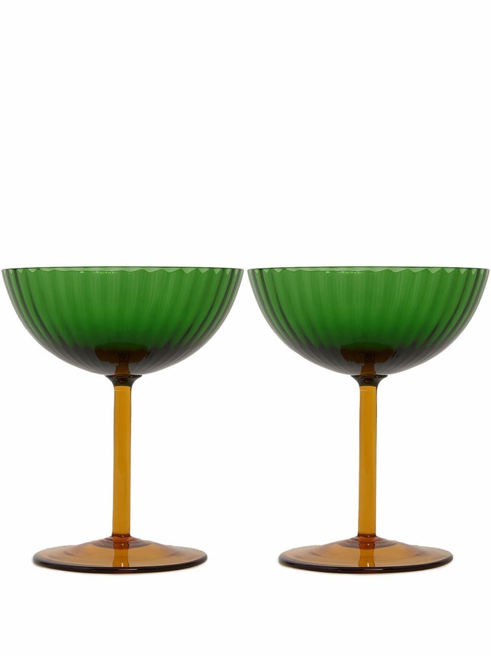 La DoubleJ Champagne Coupe glasses (set of two) - Green von La DoubleJ