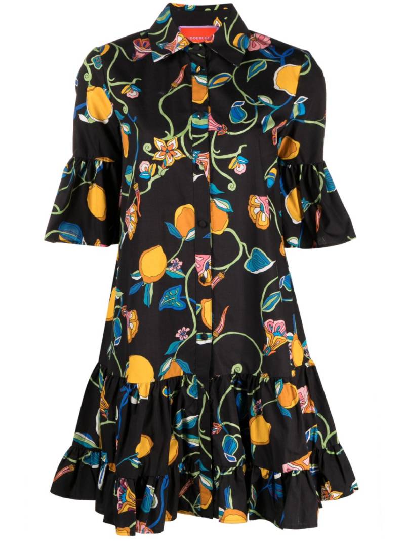 La DoubleJ Choux Borboni printed cotton-poplin shirt minidress - Black von La DoubleJ