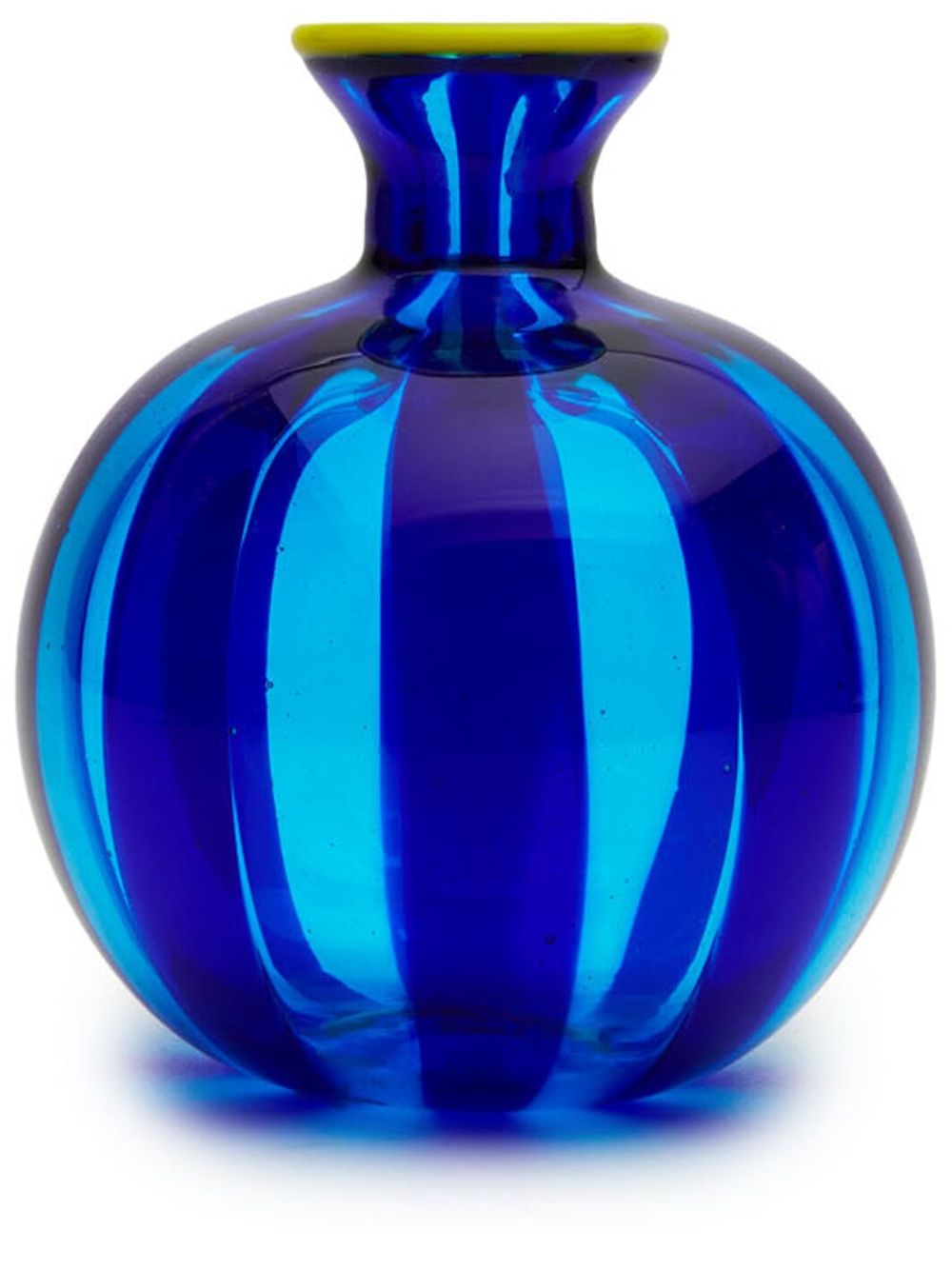 La DoubleJ Ciccio striped glass vase (11.5cm) - Blue von La DoubleJ