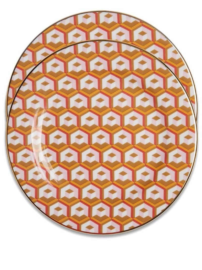 La DoubleJ Cubi Oro dessert plate (set of 2) - Orange von La DoubleJ