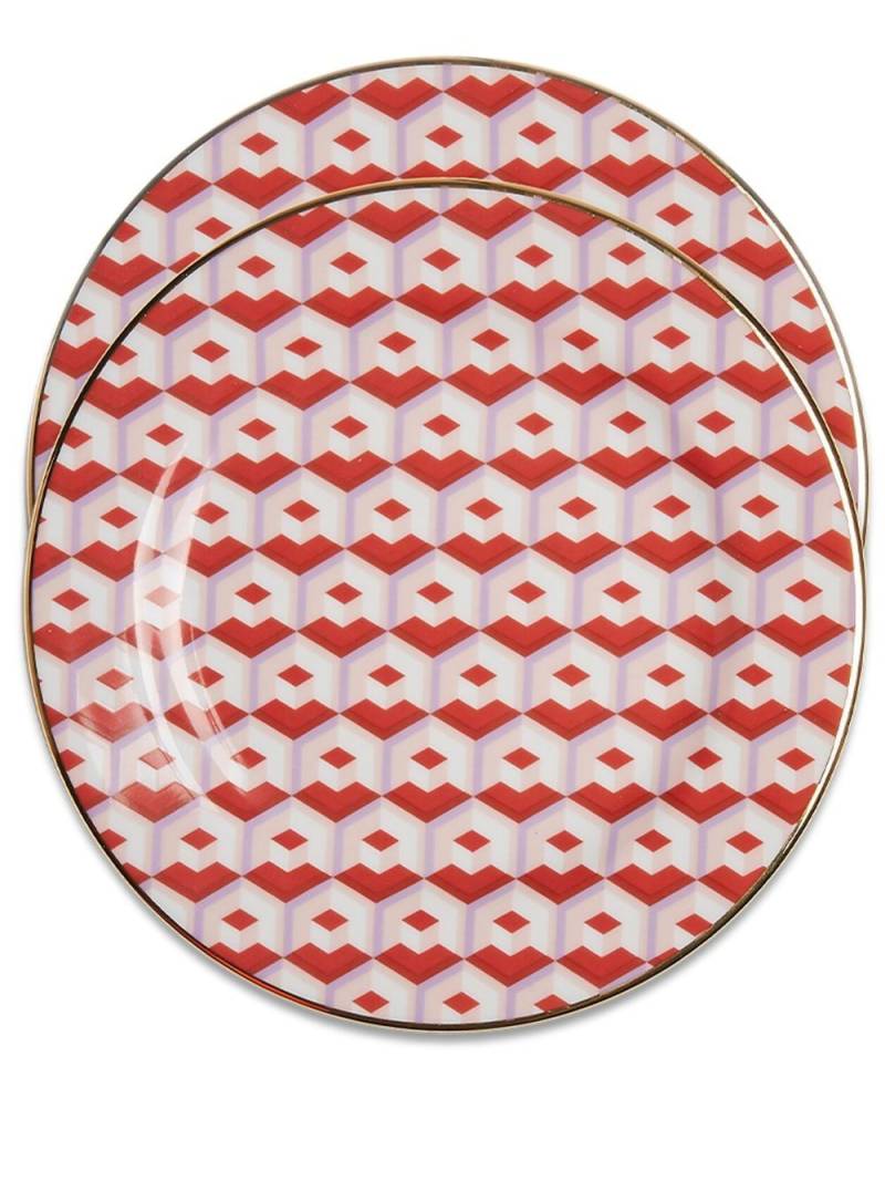 La DoubleJ Cubi Rosso dessert plate (set of 2) - Red von La DoubleJ