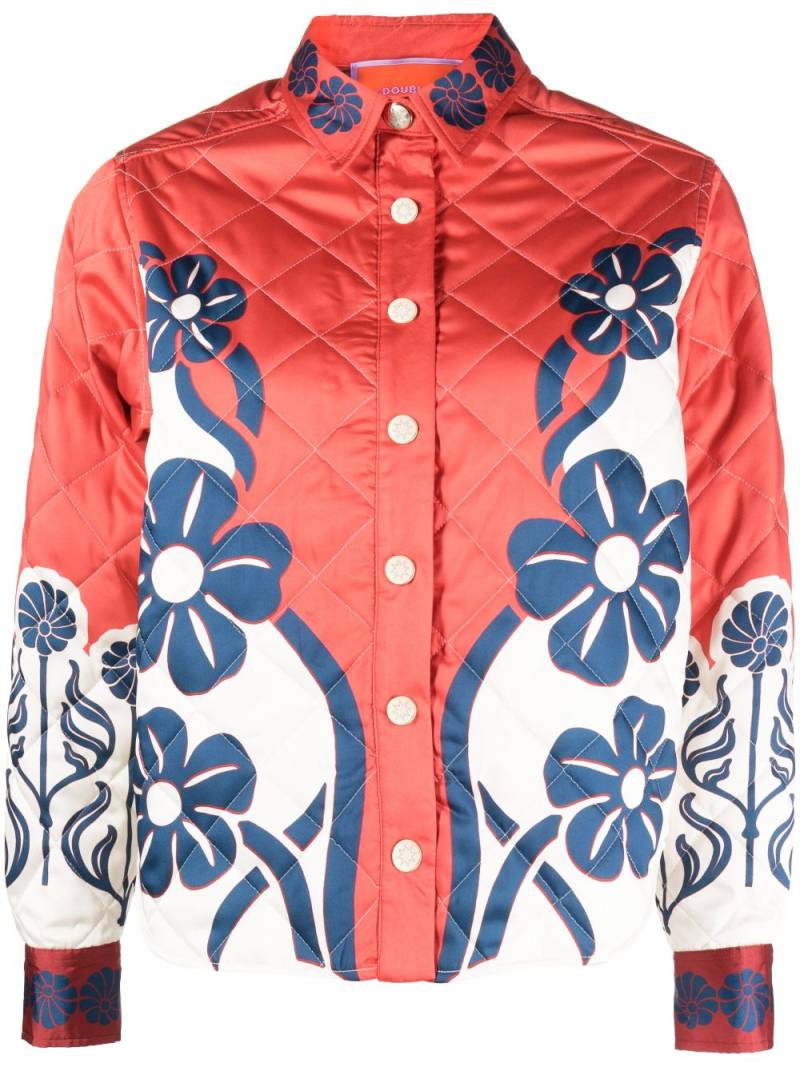 La DoubleJ Edie floral-print quilted jacket - Red von La DoubleJ