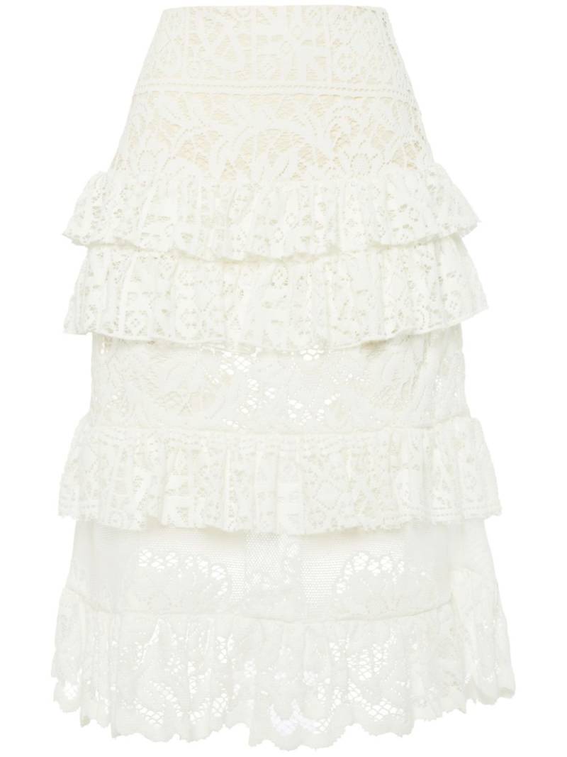 La DoubleJ Footloose lace midi skirt - White von La DoubleJ