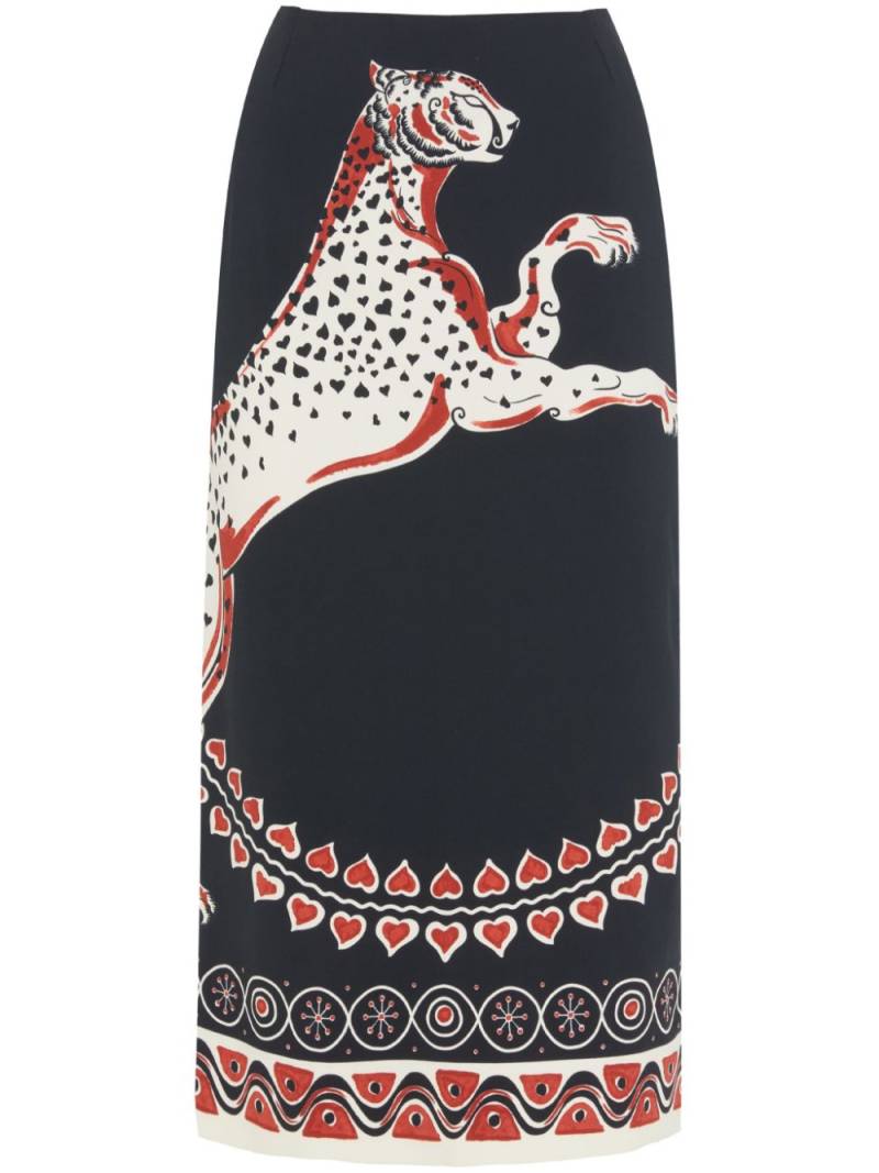 La DoubleJ Gattopardo-print pencil skirt - Black von La DoubleJ