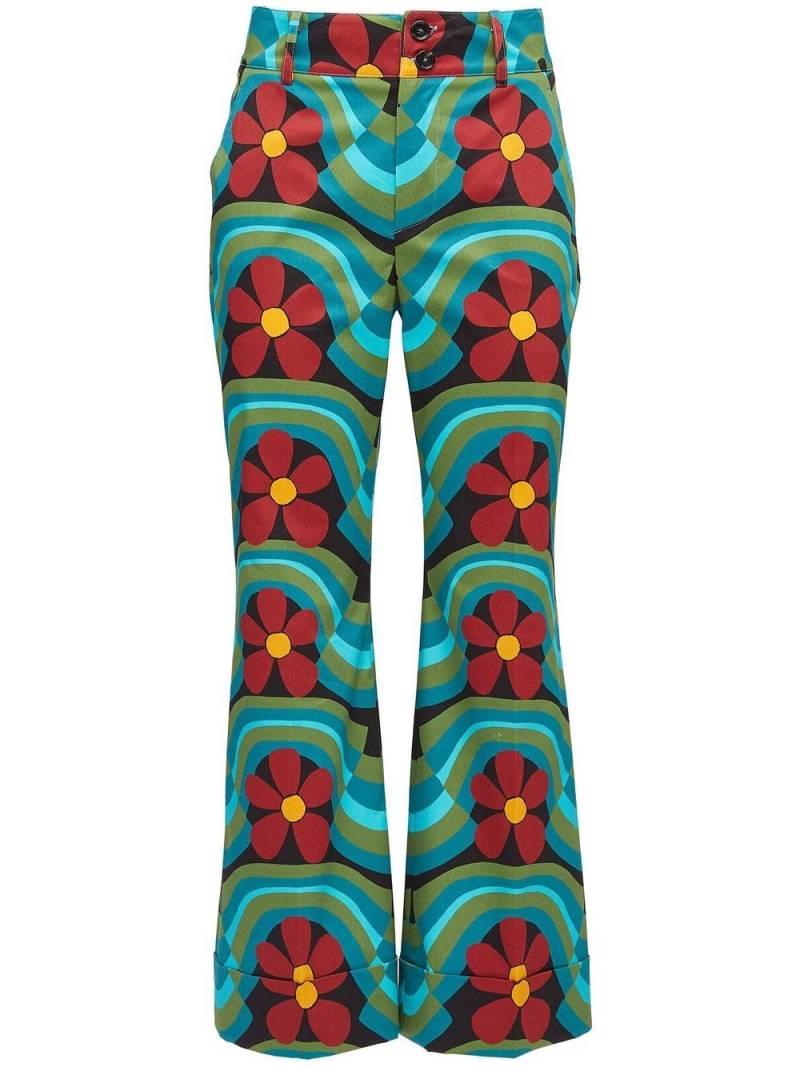 La DoubleJ Hendrix floral-print flared trousers - Blue von La DoubleJ