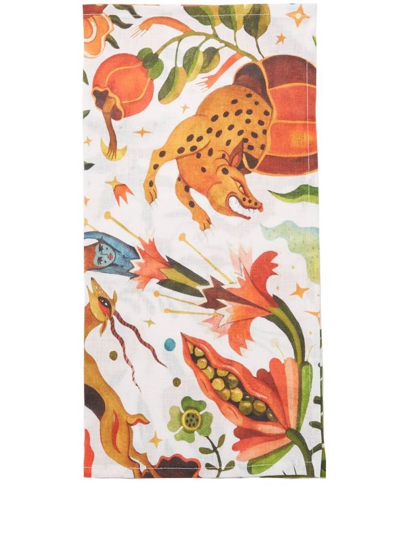 La DoubleJ Jungle Book set of two large napkins - White von La DoubleJ