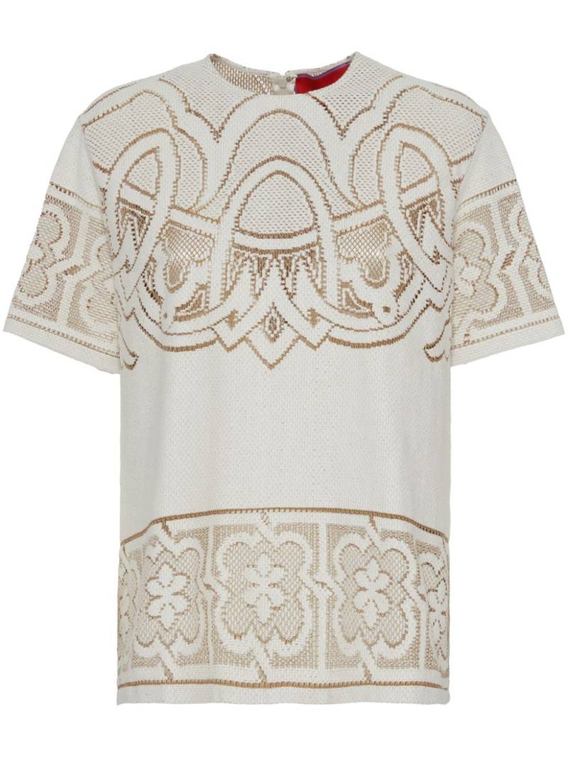 La DoubleJ Lacey House embroidered T-shirt - Neutrals von La DoubleJ