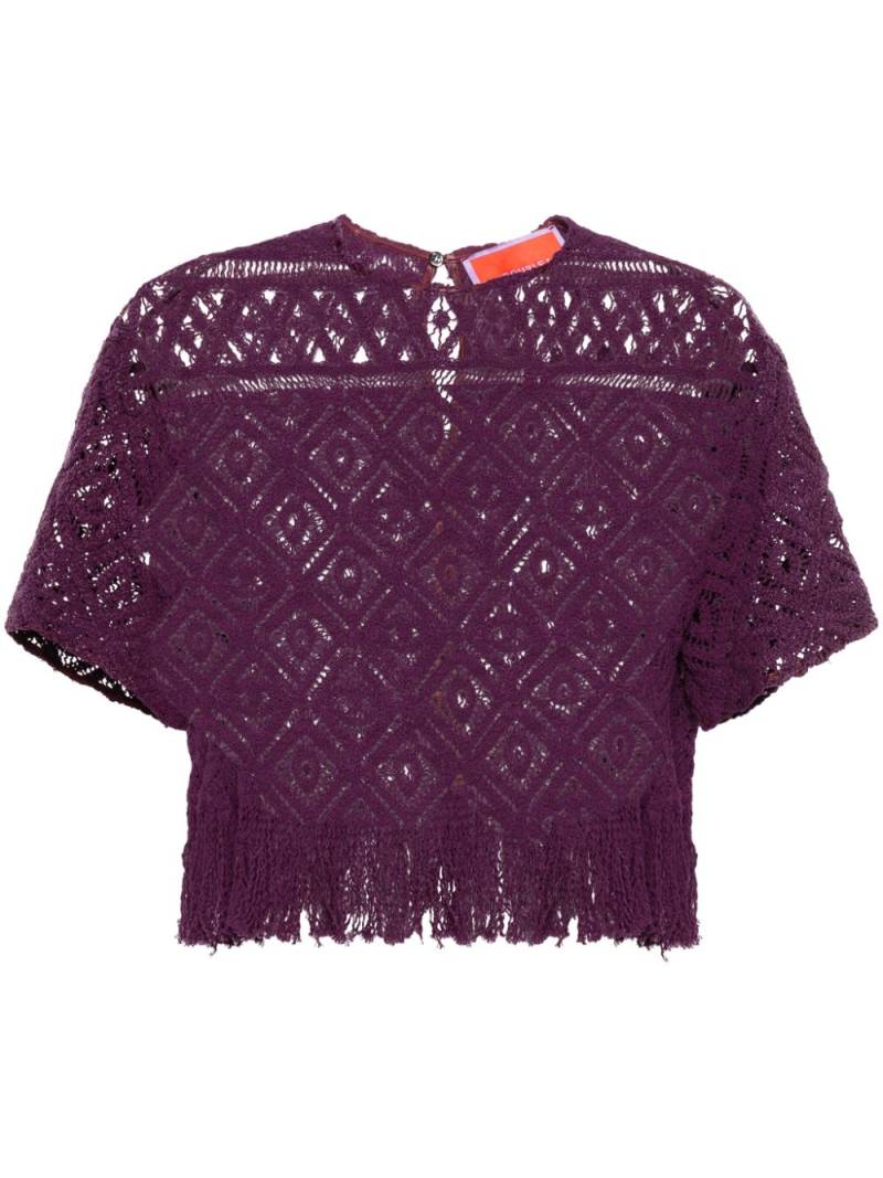 La DoubleJ Lacey La Scala fringed top - Purple von La DoubleJ