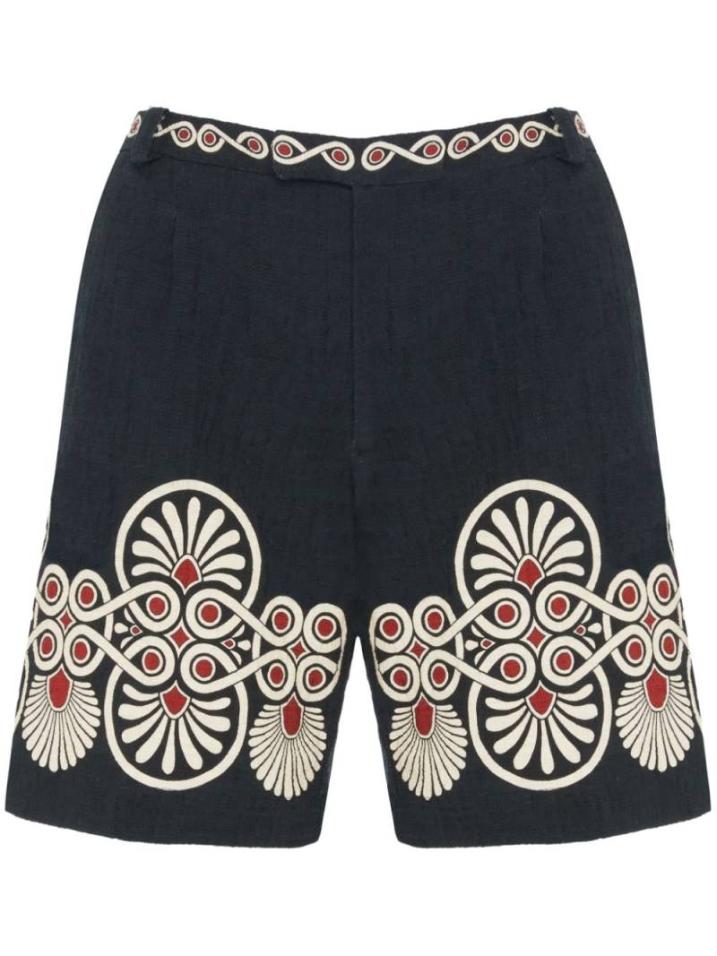 La DoubleJ Medallion-print cotton shorts - Black von La DoubleJ