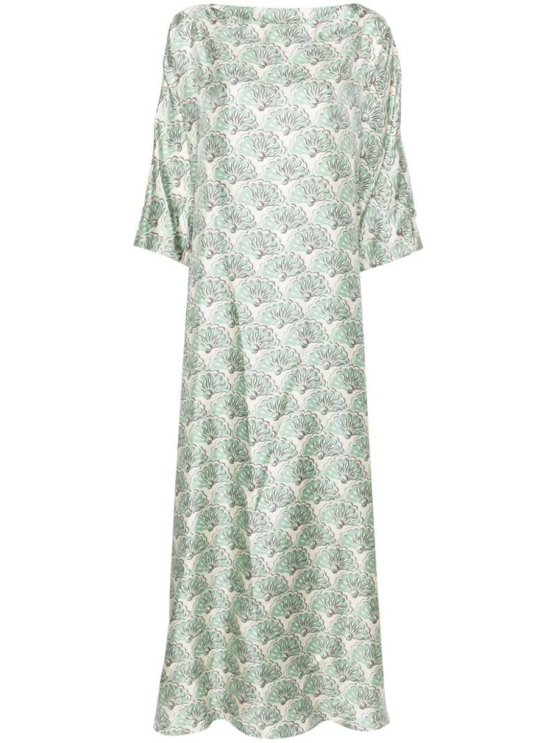 La DoubleJ Muumuu Fans-print maxi dress - Green von La DoubleJ