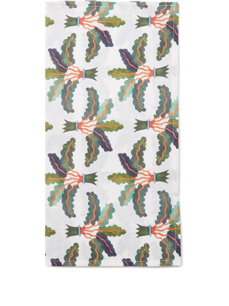 La DoubleJ Palms set of two large napkins - White von La DoubleJ