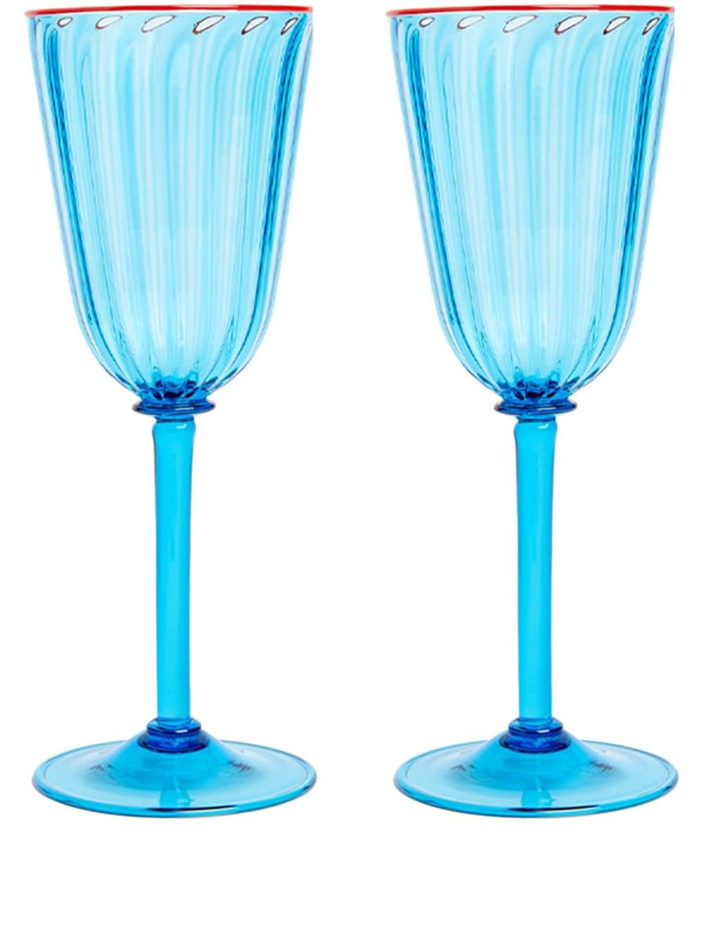 La DoubleJ Rainbow Murano wine glasses (set of 2) - Blue von La DoubleJ