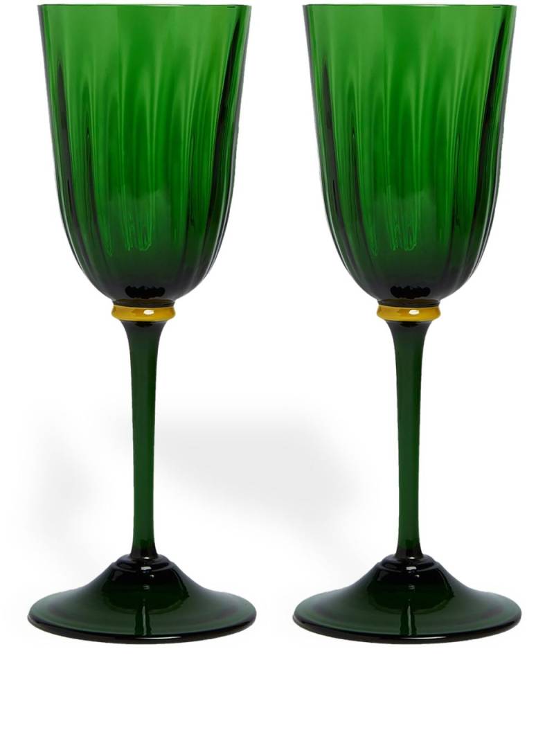 La DoubleJ Rainbow Murano wine glasses (set of 2) - Green von La DoubleJ