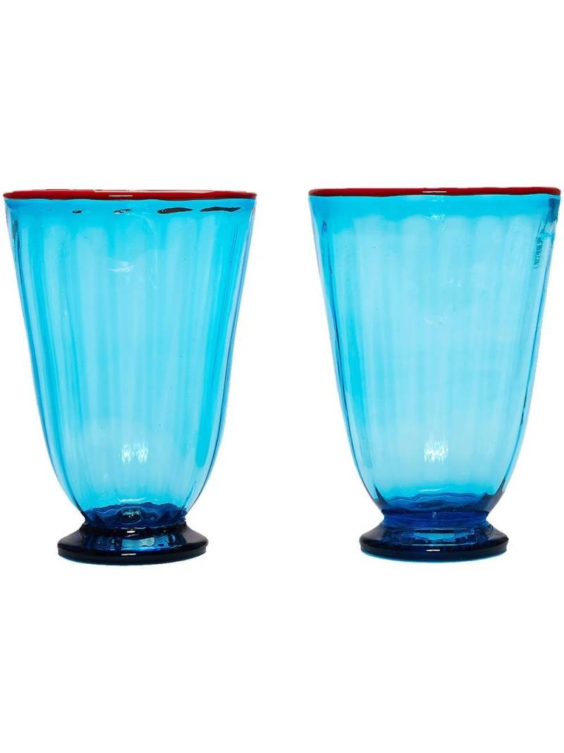 La DoubleJ Rainbow set of 2 glasses - Blue von La DoubleJ