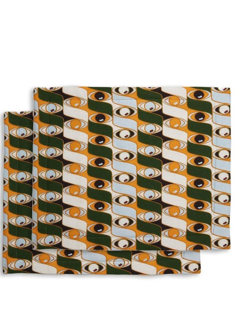 La DoubleJ Third Eye-print tablemats (set of 2) - Green von La DoubleJ