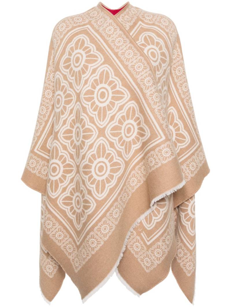 La DoubleJ Tiles-print reversible poncho - Brown von La DoubleJ