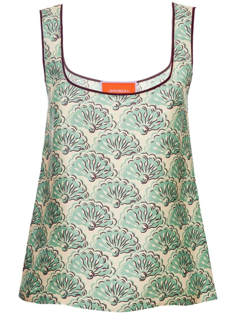 La DoubleJ Twirl graphic-print silk top - Green von La DoubleJ